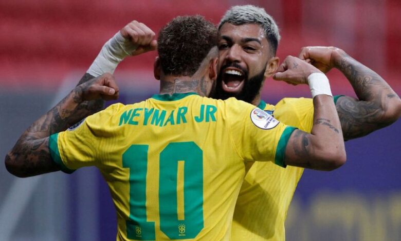 Neymar e Gabigol pela Seleção Brasileira